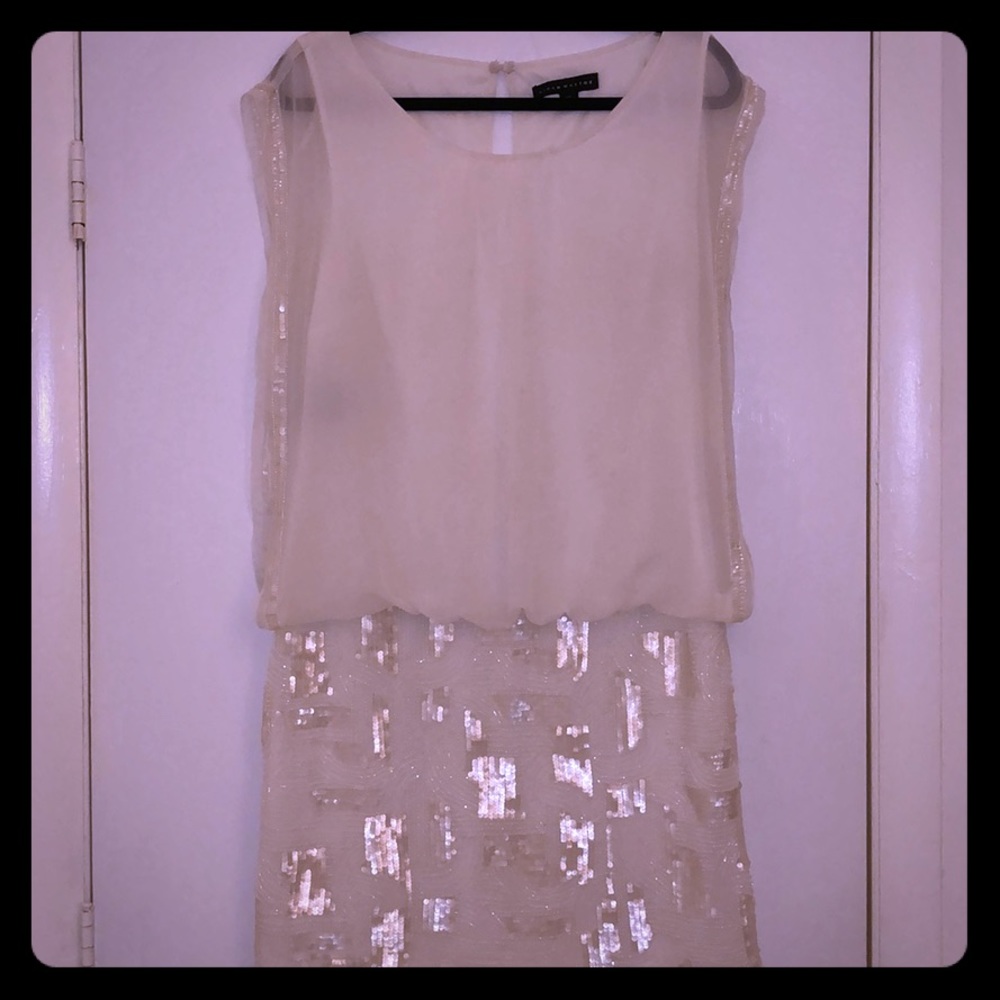 White Cocktail Beaded Dress